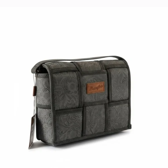 Wrangler Gray Floral Patterned Crossbody Bag NWT - Picture 4 of 7